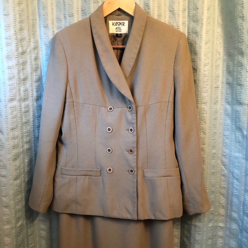 Kasper A.S.L. Petite 3 Piece Skirt & Pants Suit 8P